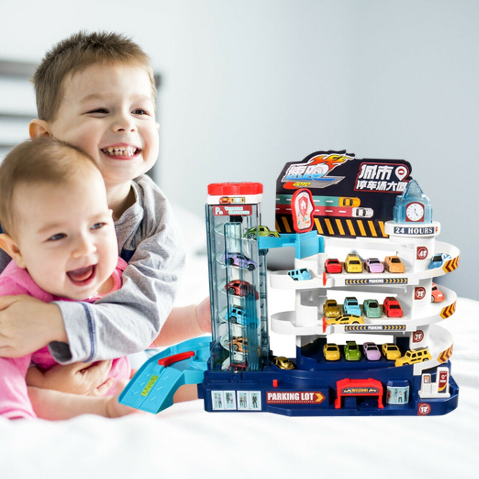 Track Car Toys Parking Lot Educational Toys Pretend Motor Skills for Kids
