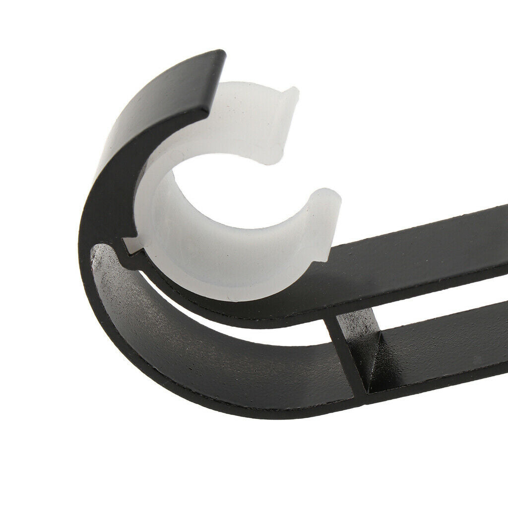 2 Pieces Metal Curtain Brackets Wall Mounted Pole Holder Black Heavy Duty