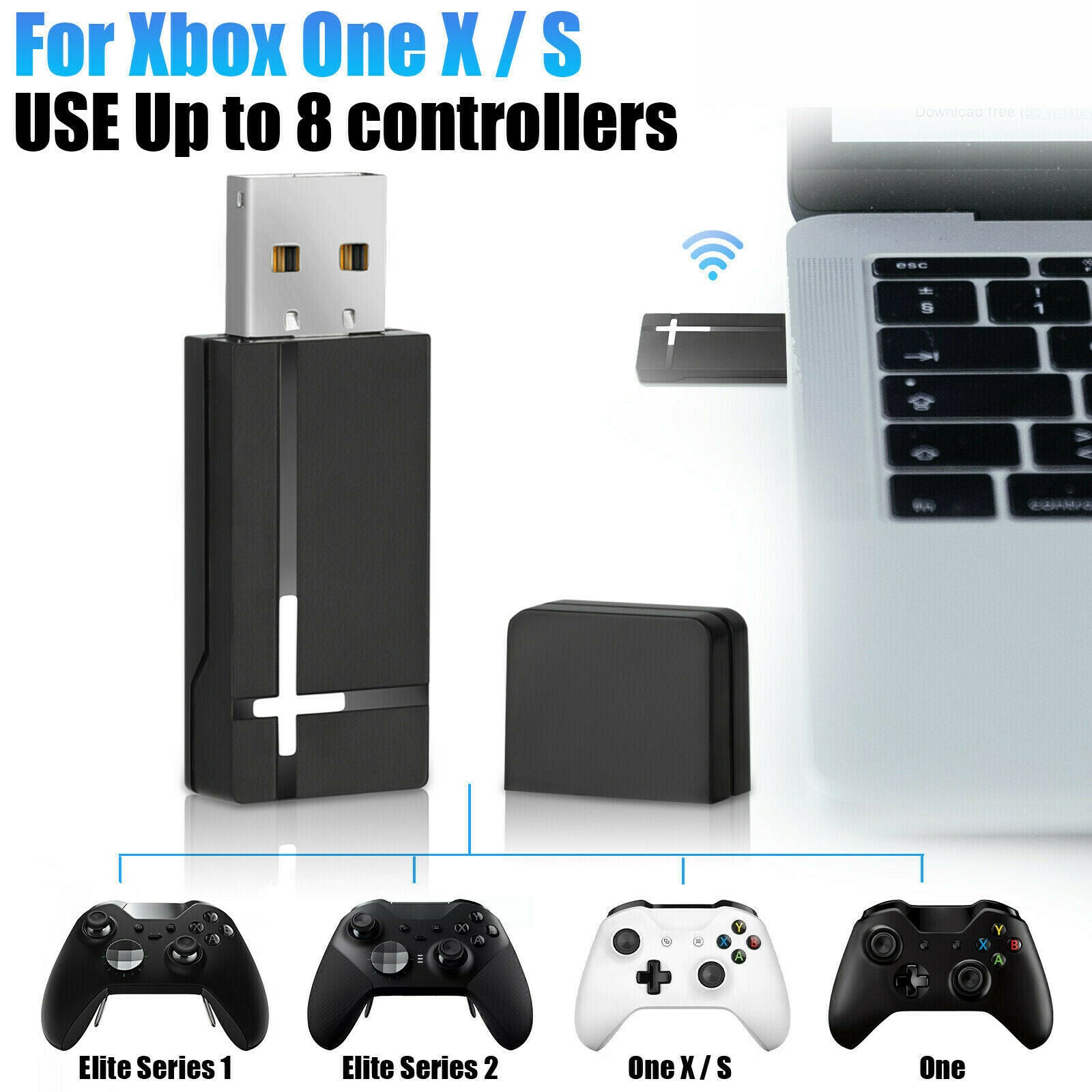 USB Gaming Wireless Receiver Adapter For XBOX One Controller to PC Windows10/8/7