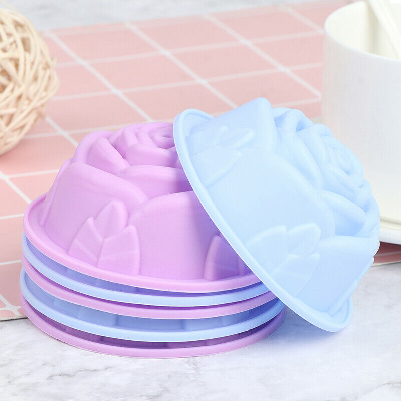 6PCs Silicone Cupcake Cake Mold Muffin Baking Reusable Silicone Cake Molds DDD