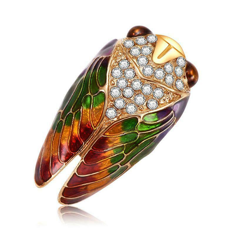 Cicada Brooch Insects Rhinestone Fashion Charms Jewelry Badge Banquet Scarf Pins
