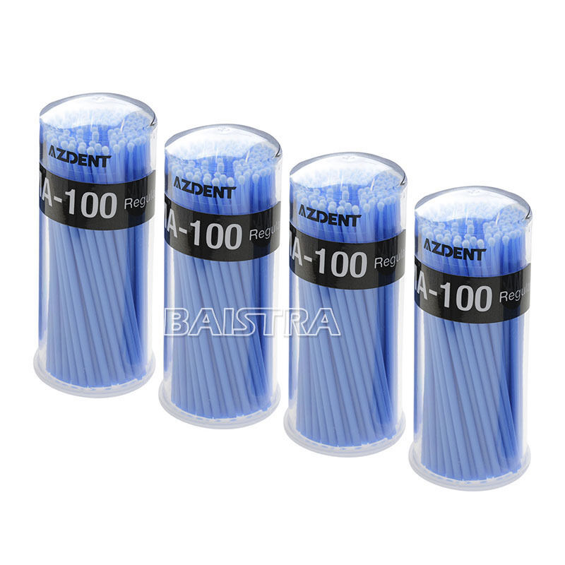 400Pcs Dental Disposable Micro Applicators Brushes Regular Blue MA-100 2.5mm