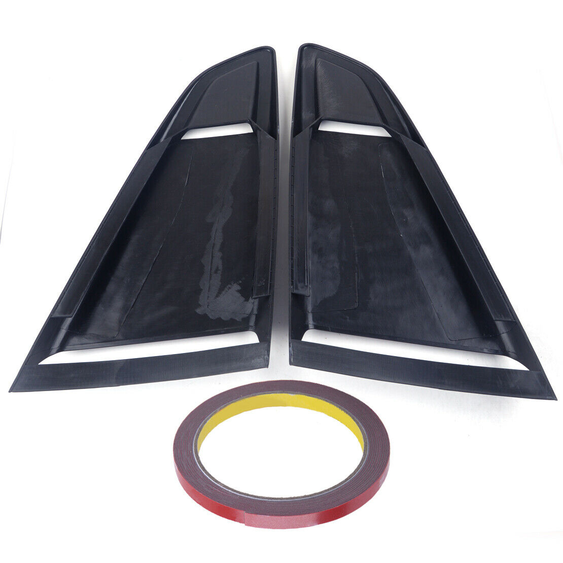 Left & Right Window Rear Louver Vent Cover Fit for Ford Mustang 2015-18 Black as