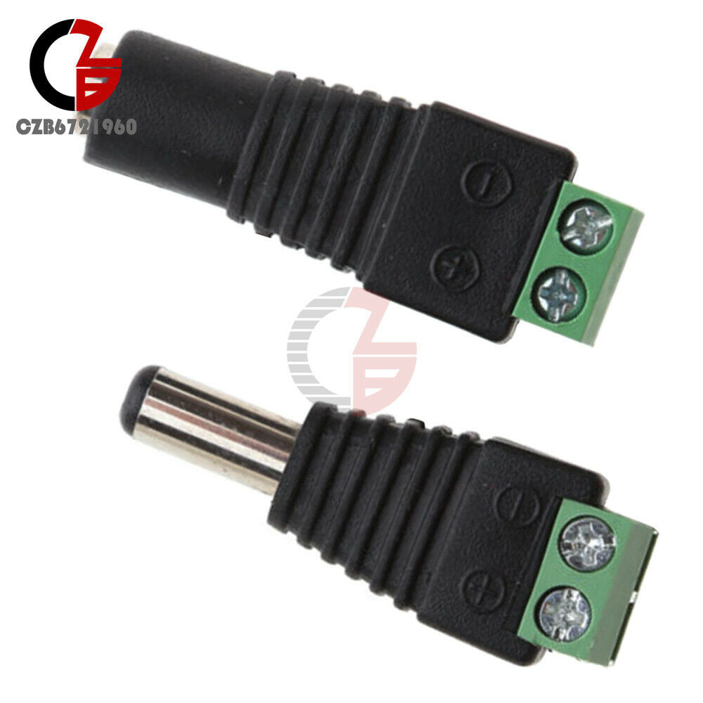 5Pairs Male&Female 5.5X2.1 DC Power Plug Jack Adapter Connector For CCTV Camera