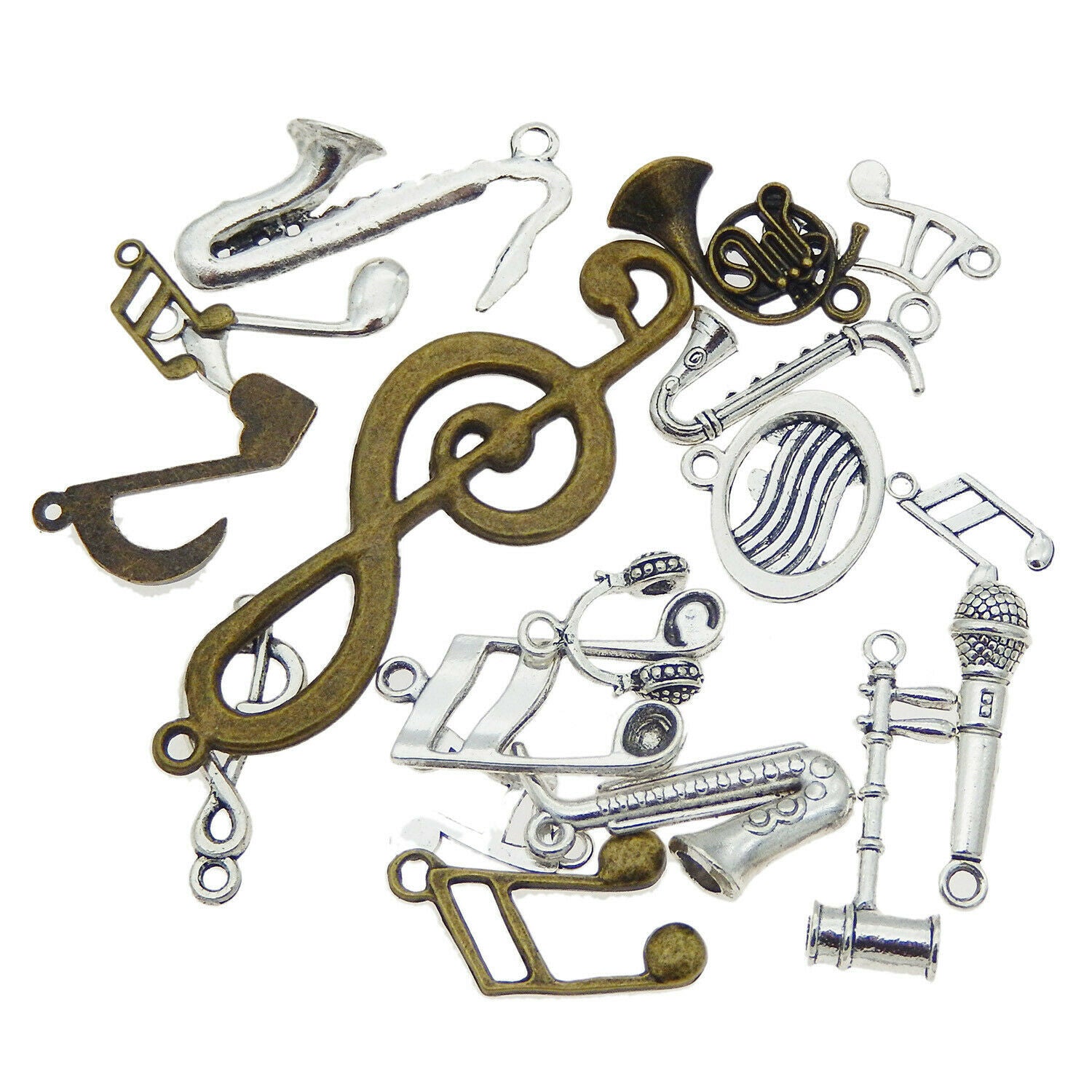 Lot of 20 Retro Alloy Musical Instruments Pendant Jewelry Making Findings 2-3cm