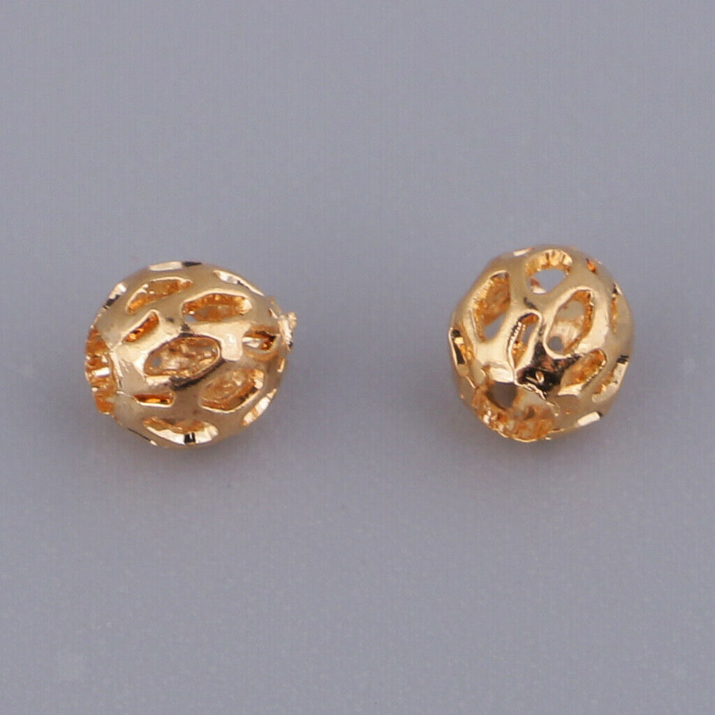 10pc 3.5mm Hollow Ball Flower Beads Charms Filigree Spacer Beads DIY Jewelry