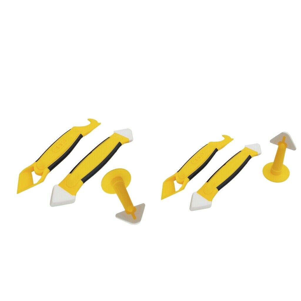 6x Caulking Tool Kit Sealant Finishing Scraper Caulk Nozzle for Floor Kit