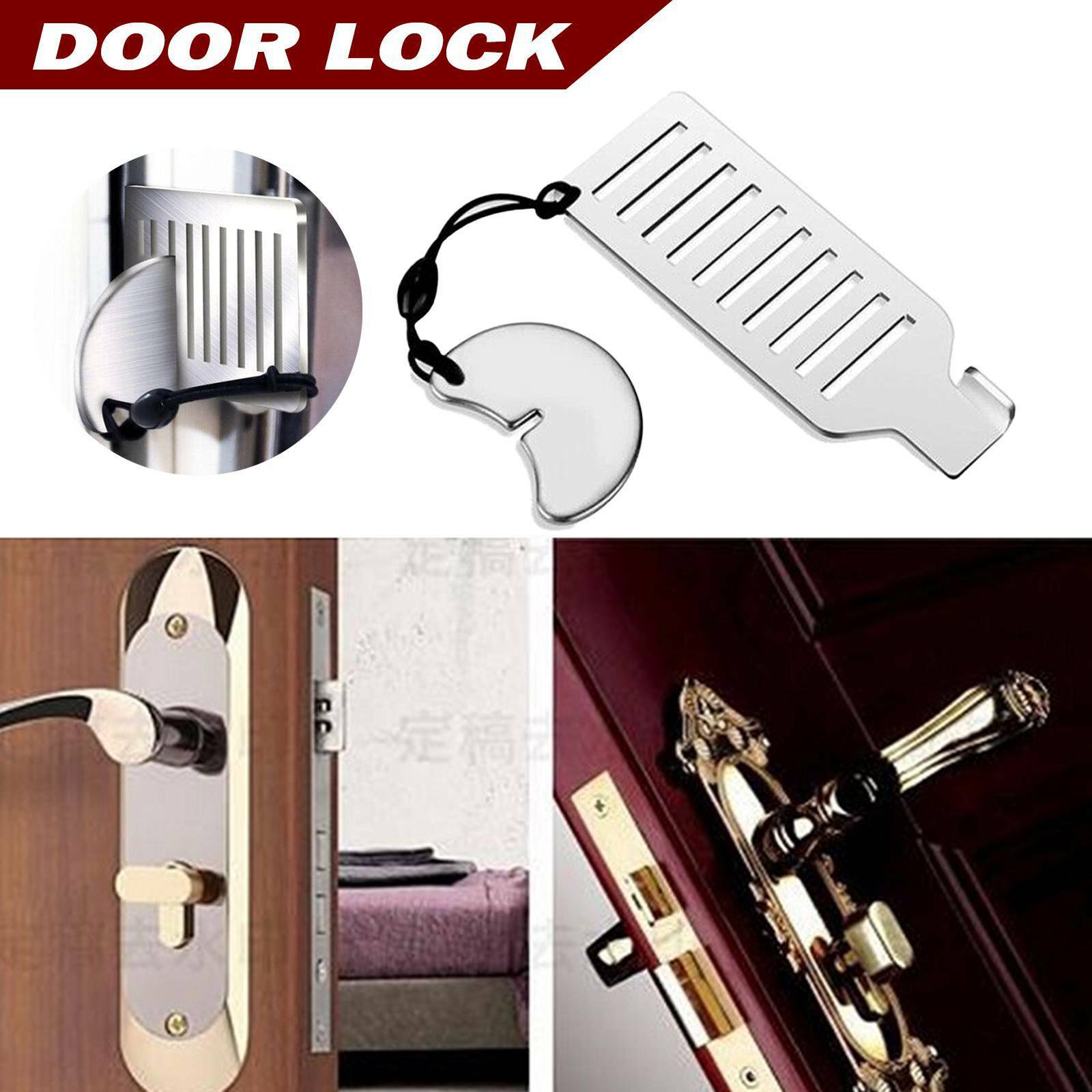 1 Set Door Lock Hardware Safety Security Tool Home Privacy Travel Hotel Portable
