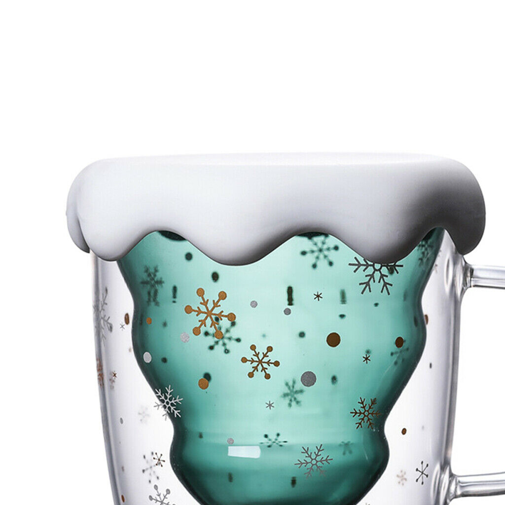 Glass Mug with Snow Lid Unbreakable Water Cups for Thanksgiving  Gifts