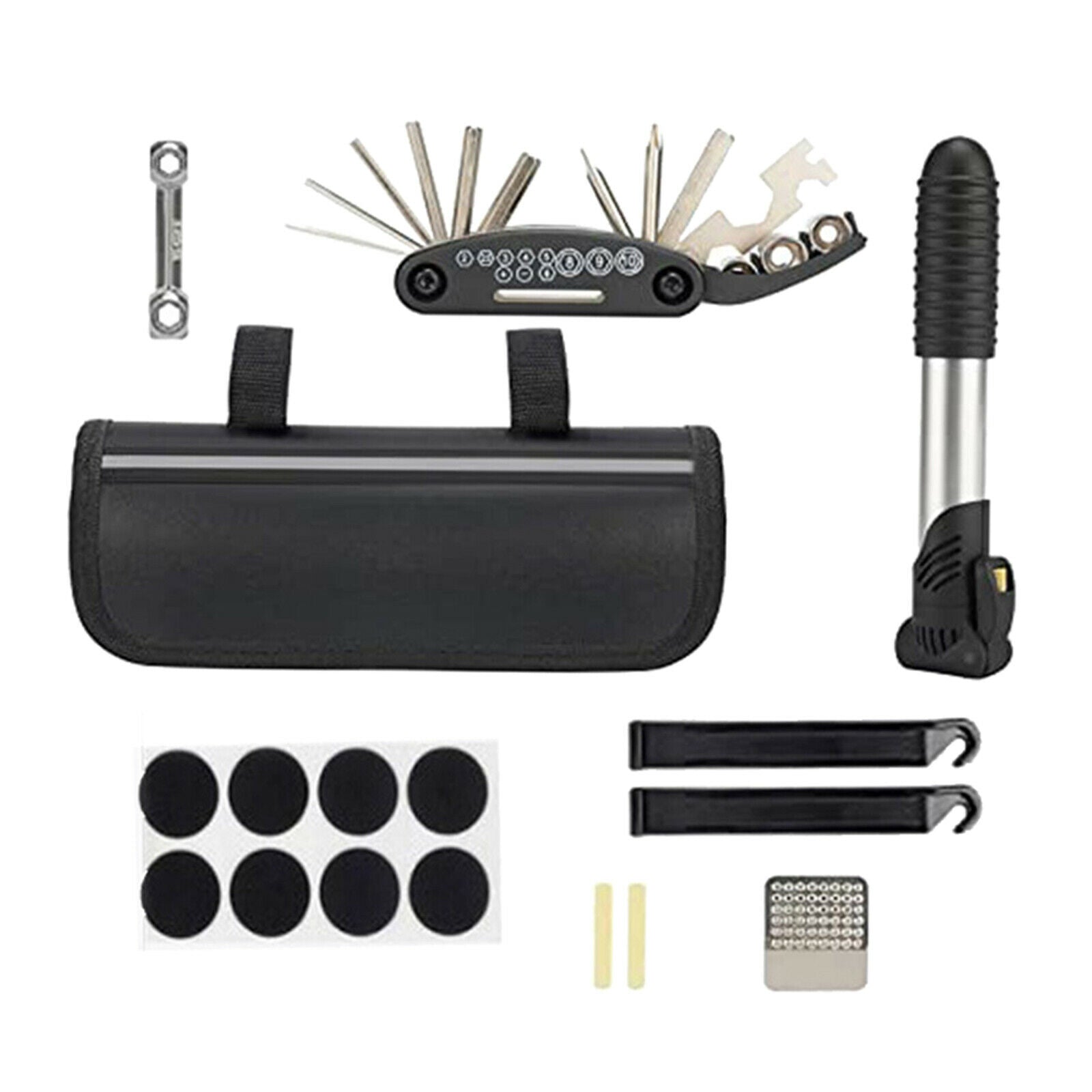 Portable Bike Repair Tools Bag 16 in 1 Key Wrench Handy Maintenance Set