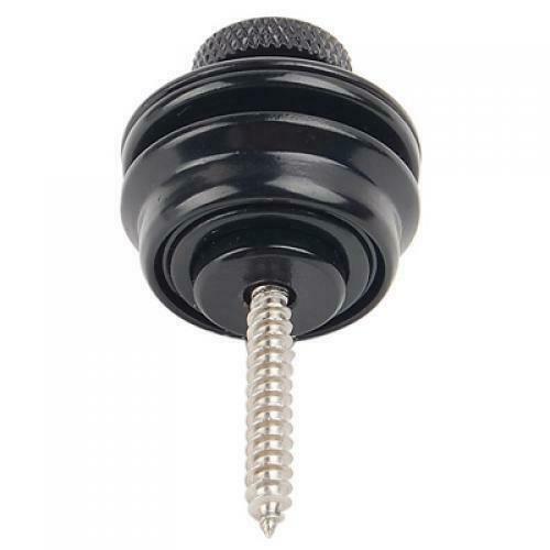 2 Flat Head Chrome Strap Lock Straplock Button Pins for Electric Guitar Bass Blk