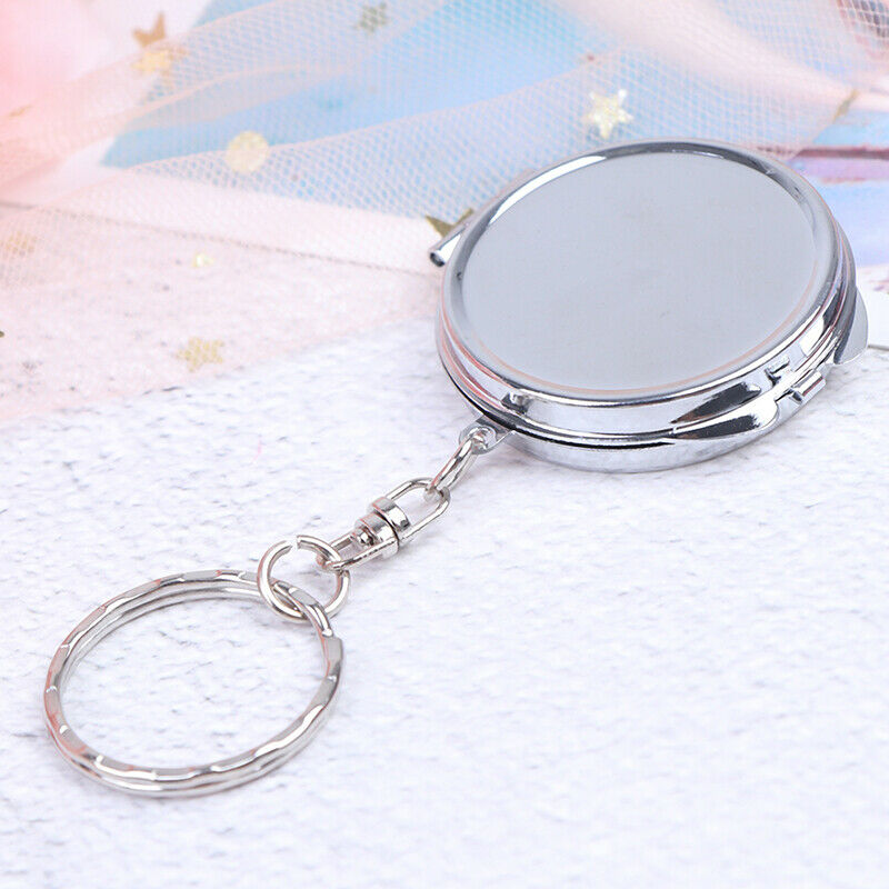 Personalised Folding Mirror Key Ring Keychain Portable Compact  Cosmet.l8