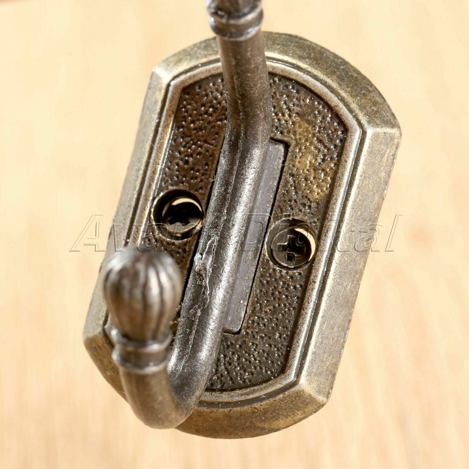 New Metal Double Hat Coat Robe Hanger Hook Door Wall Bathroom Towel Clothes Rack