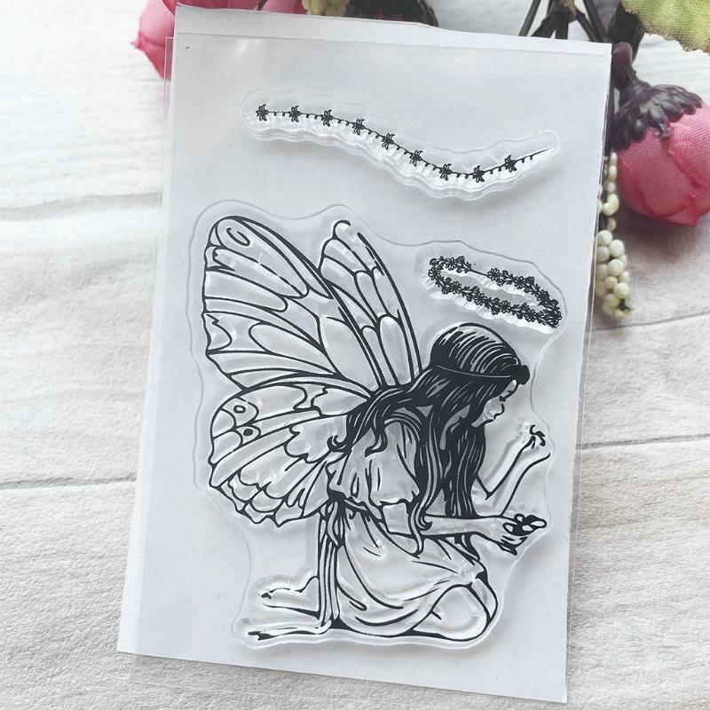 Wreath Fairy Silicone Clear Seal Stamp DIY Scrapbooking Embossing Photo Album