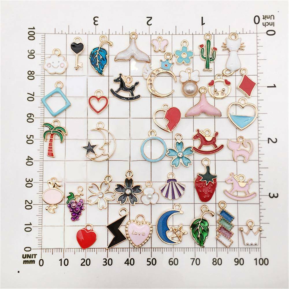20Pcs/lot Enamel Mixed Random Alloy Pendant Charm Jewelry DIY Accessories Set US