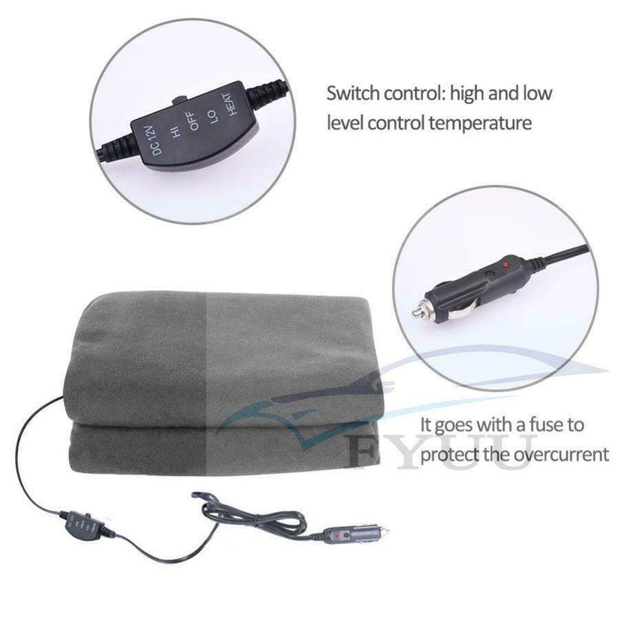 12V car heating blanket SUV Truck RV Electric Heating Blanket Carpet Grey