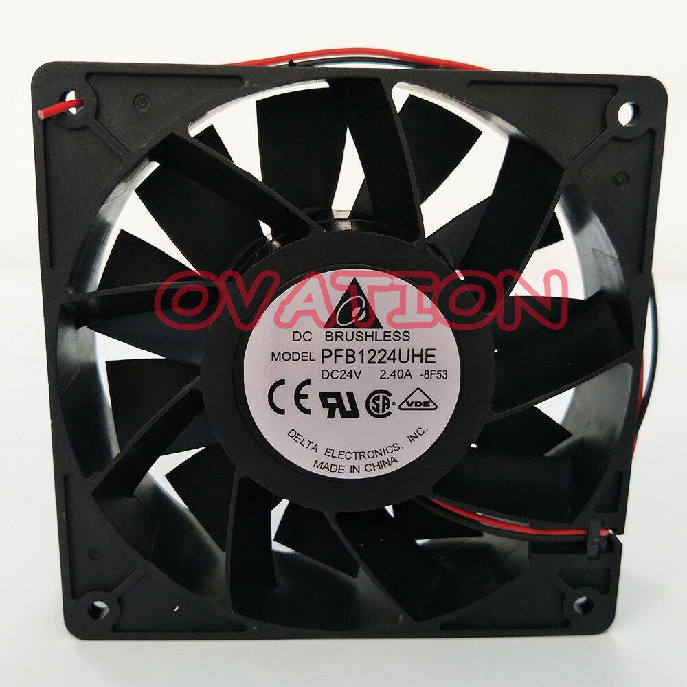 For 1Pcs Delta PFB1224UHE 12CM 24V 2.40A two-wire cooling fan