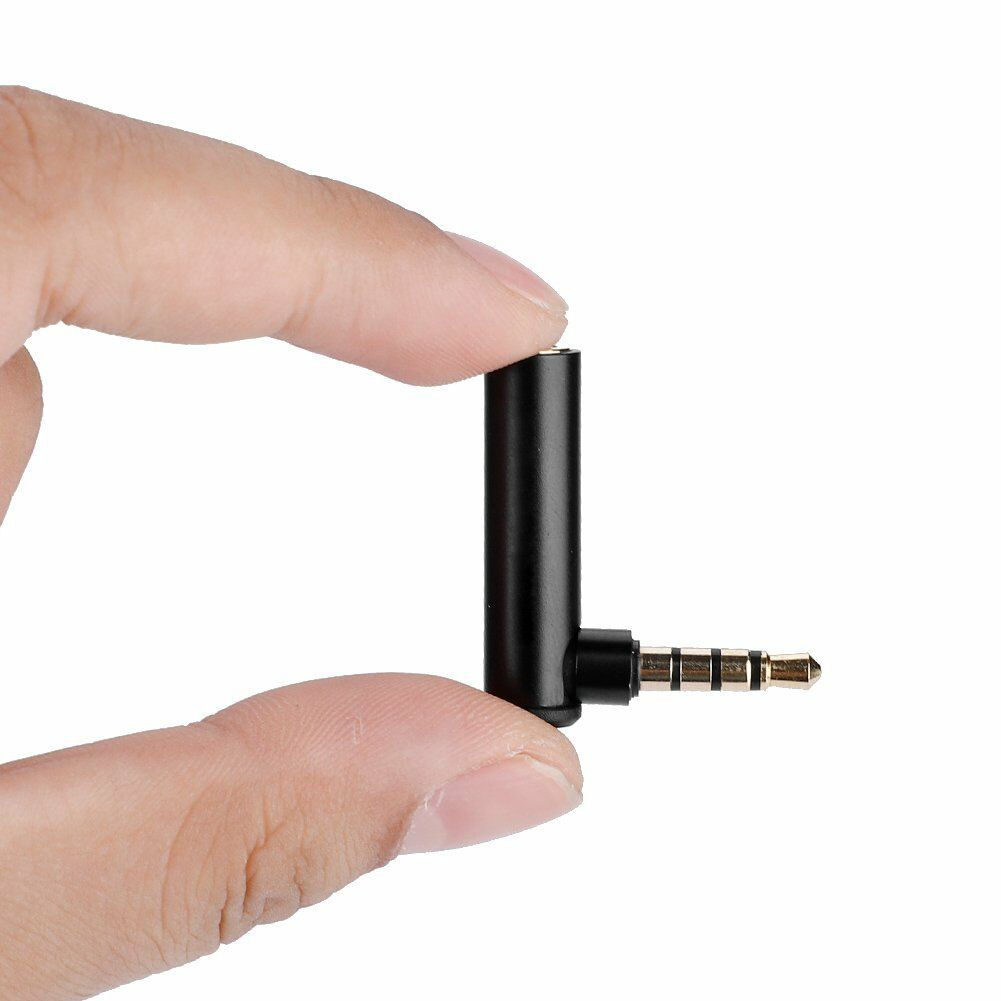 2PCS 3.5mm Male to Female Right Angle 90 Degree  Audio Adapter Jack Black New