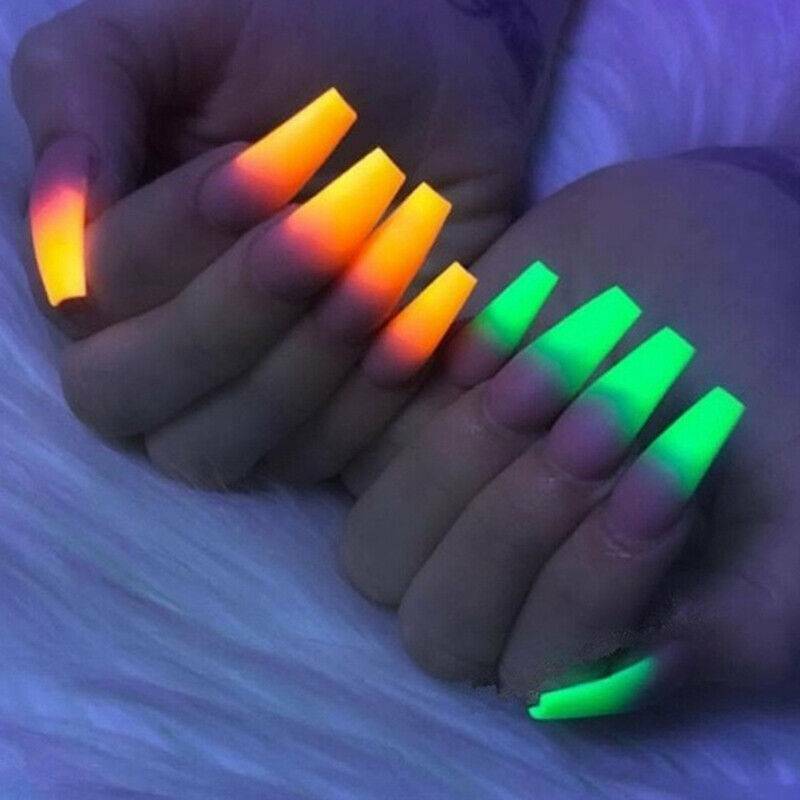 12 Colors/Set Acrylic Fluorescent Powder Glow In the Dark Manicure Nail Pigment