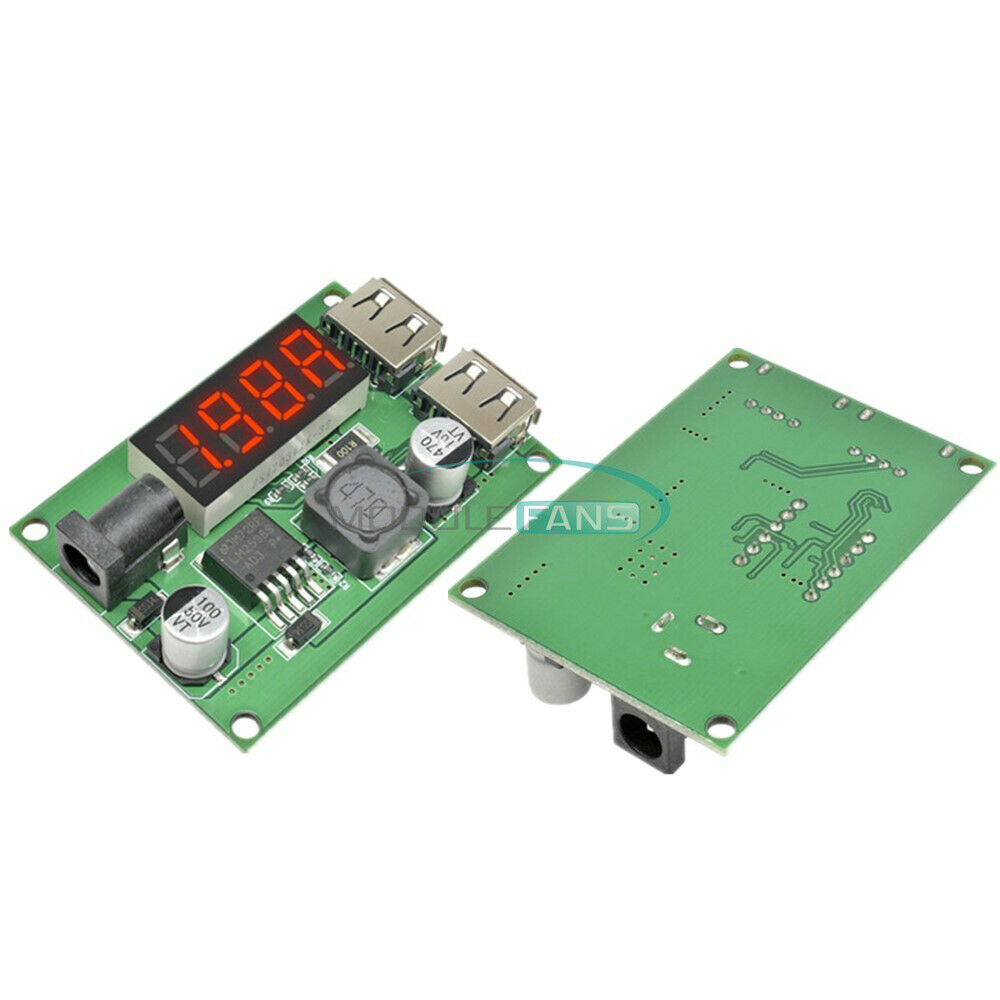 12V/24V/36V to 5V 3A Dual USB DC-DC Step Down Buck Converter Voltmeter