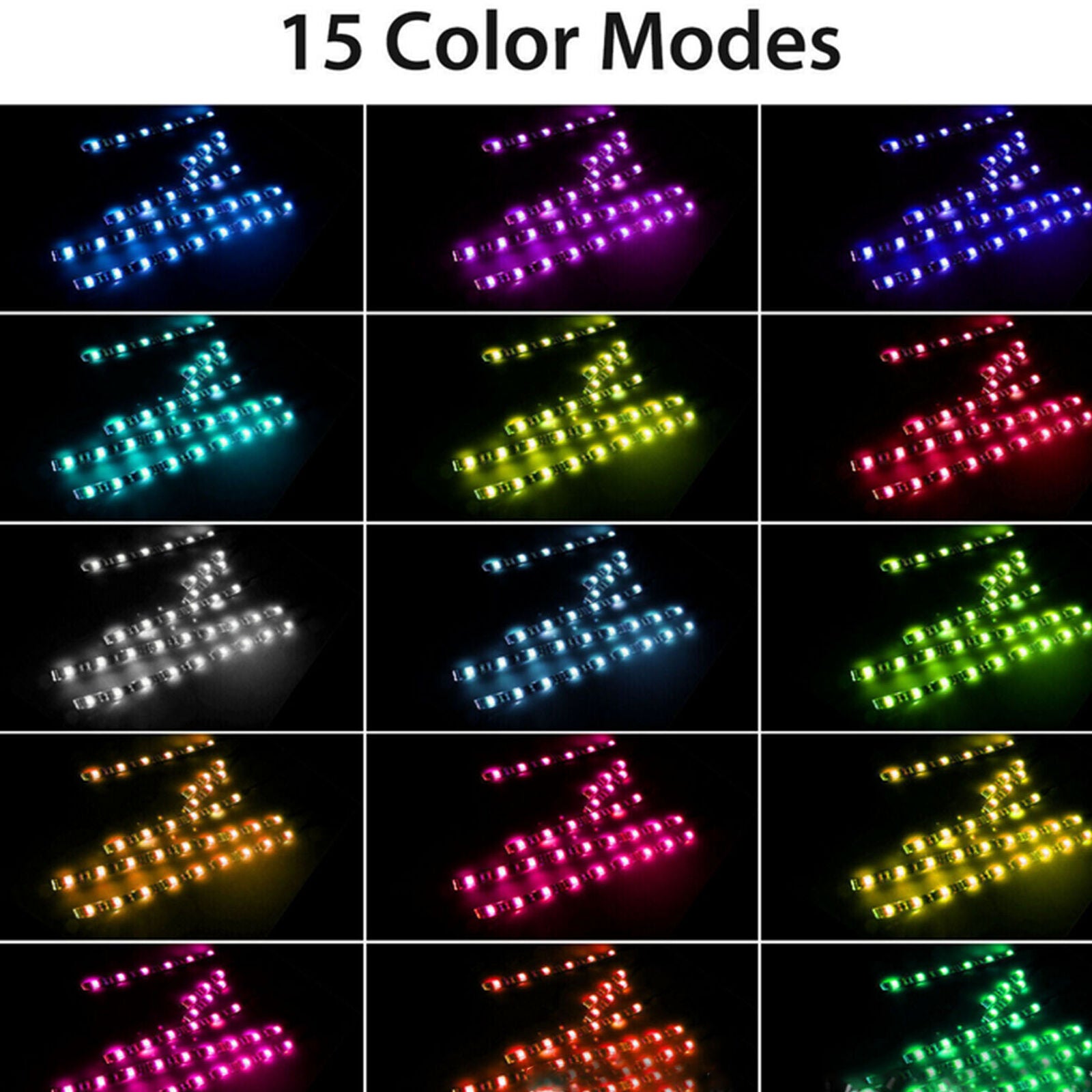 6X Motorcycle led lights Wireless Remote 18 color Neon Glow Light Strips Kit