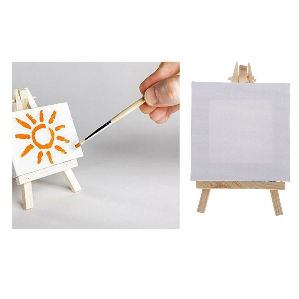 Mini display easel with canvas 10x10cm for painting art wedding