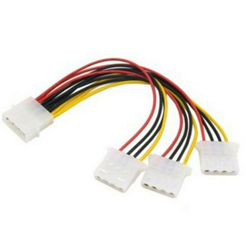 New 4 Pin IDE 1-to-3 Molex IDE Power Supply Y Splitter Exentsion Cable cord