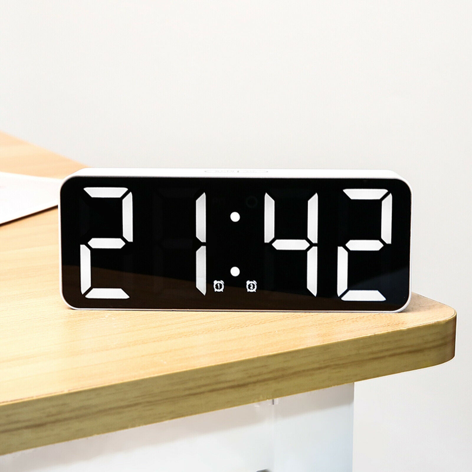 Clock Display LED Desk Alarm Clocks Snooze Temperature Living Room Kitchen