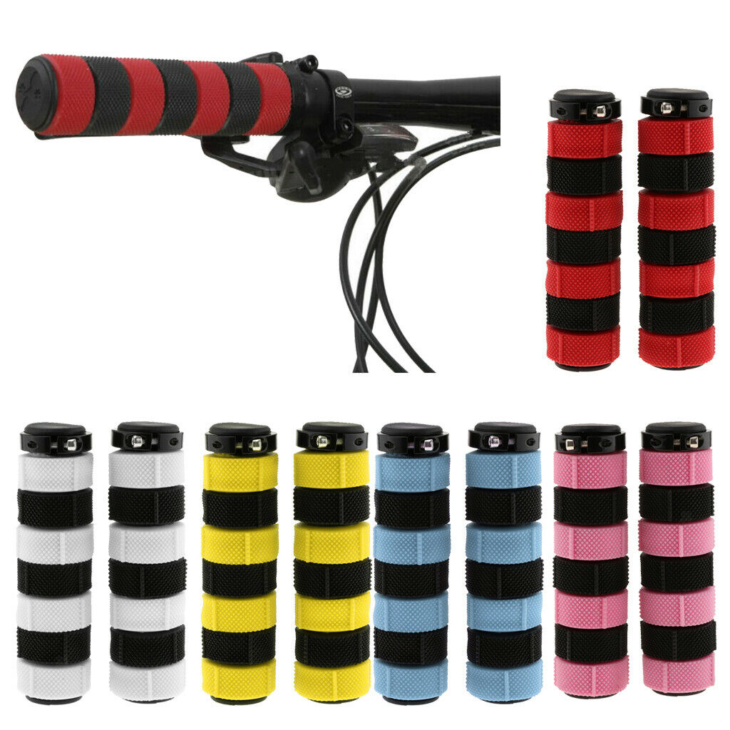 Anti slip MTB Bicycle Bike Handlebar Grips Silicone Gel Cover Pink + Black