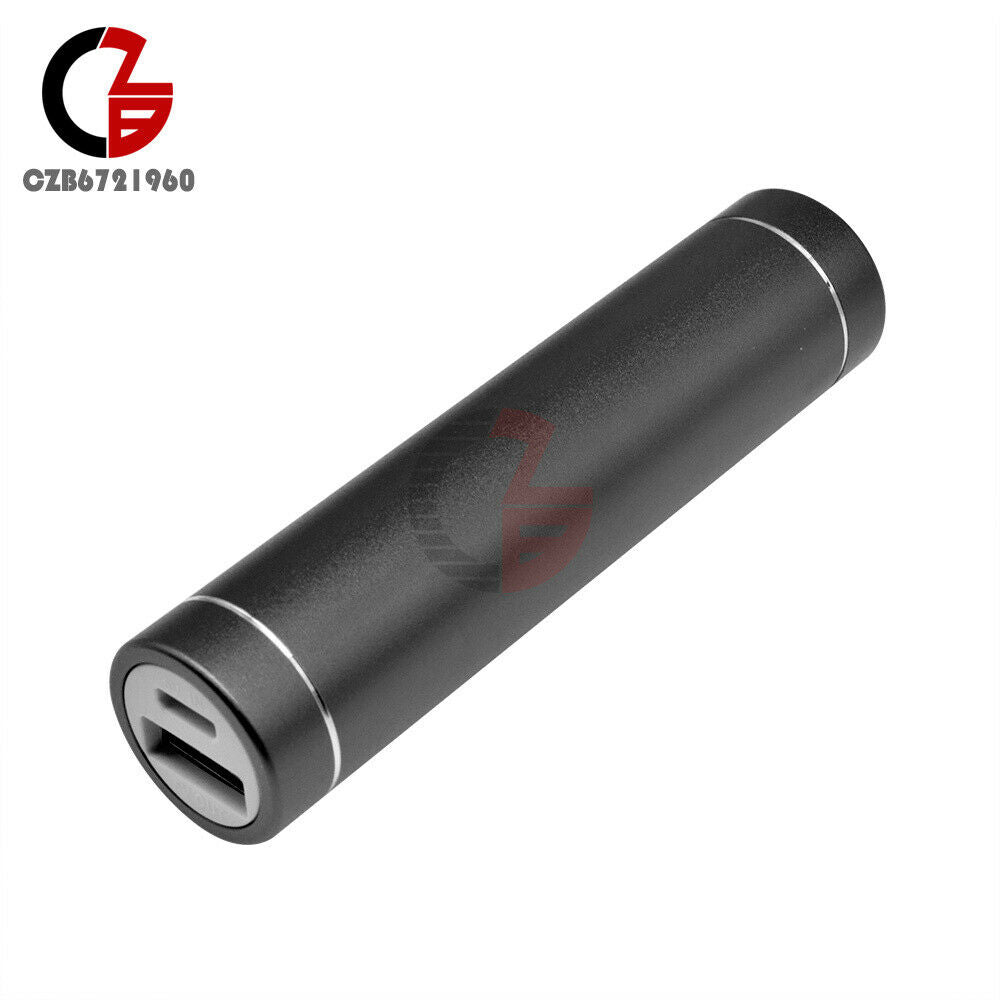 1X Multicolor Cylinder Power Bank Battery Shell 1x18650 With USB Charging Port