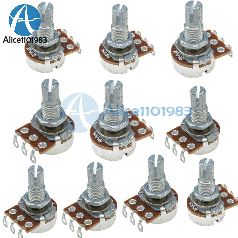 10PCS B500K Full Size Long Split Shaft Guitar Volume Pots 18mm Long Shaft