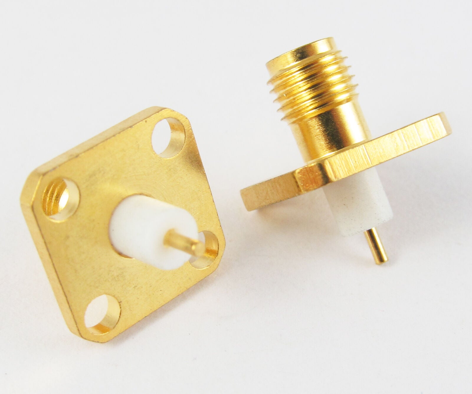 10pcs SMA RP-Female Chassis Panel Receptacle 4 Pole Solder RF Coaxial Connector