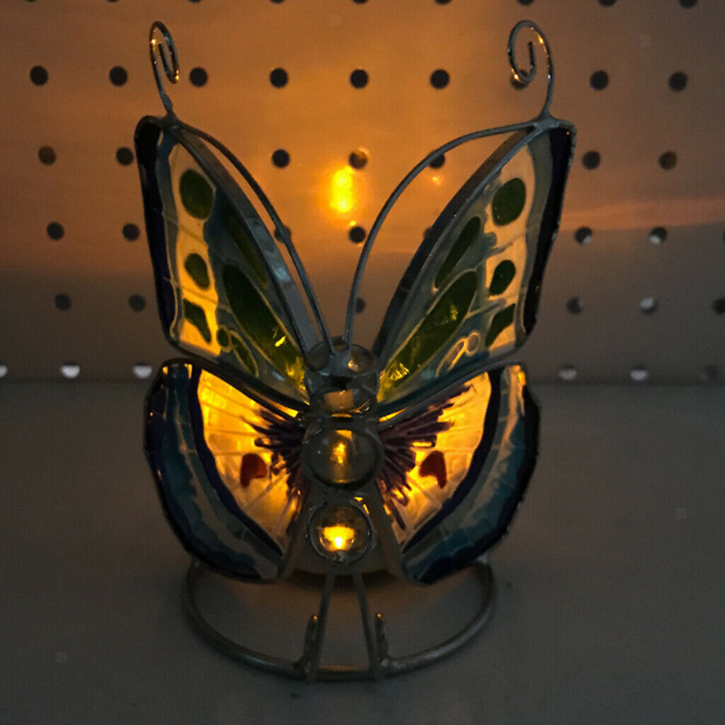Butterfly Metal Lantern Candlestick Holder Garden Night Tea Light Decor