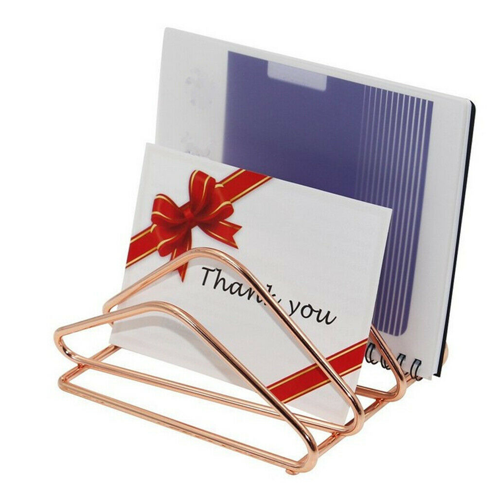Golden Plated Magazine Newspaper Holder Basket - Magazine Rack - Desk or Table