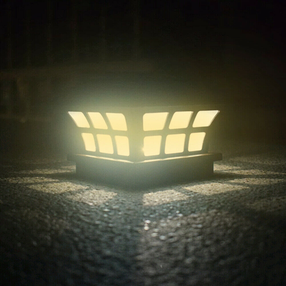 LED Solar Pillar Lamp Waterproof Courtyard Porch Lawn Garden Column Light @