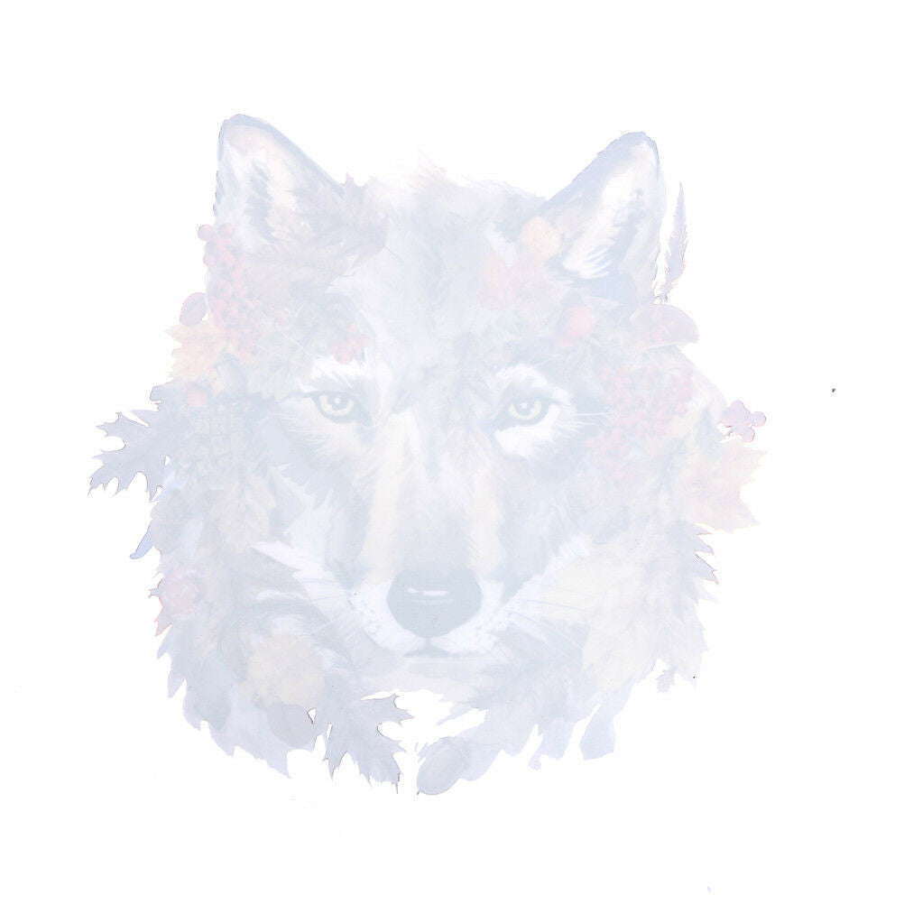 Wolf Iron on Stickers Leaves Patches DIY Washable Heat Transfer Applique D.l8