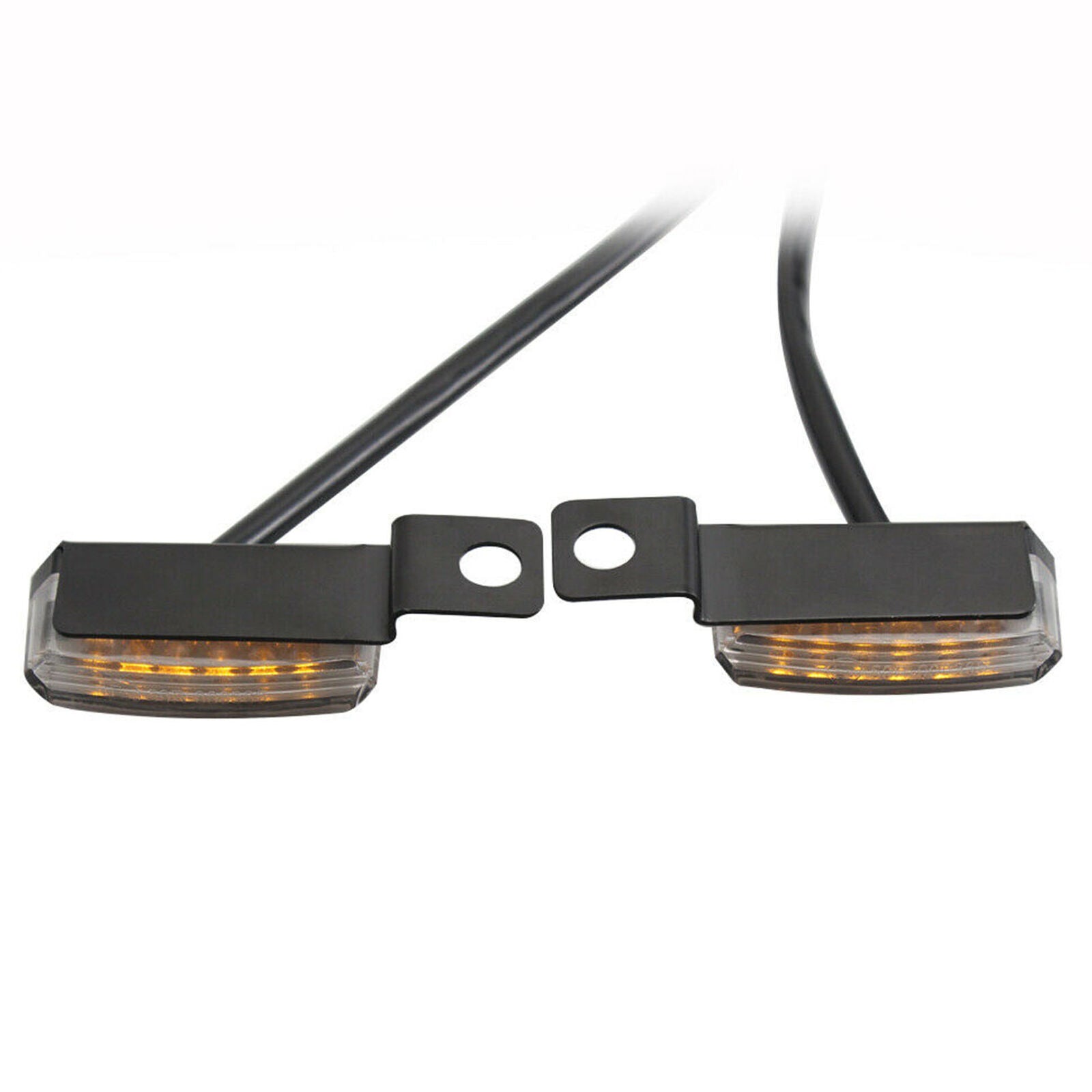 2x Amber LED Motorcycle Turn Signals Blinkers Front Rear Peg Lamp Lights DC 12V