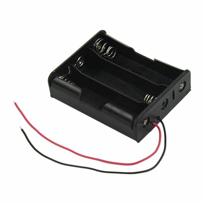 3.7 V 18650 x 3 Wire Leads Black Battery Case Cable length: 7.5 * 6 * 2cm L3Q2
