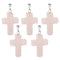 5pcs Unisex Crystal Cross Shape Charm Pendants Fashion Jewelry DIY  Pink