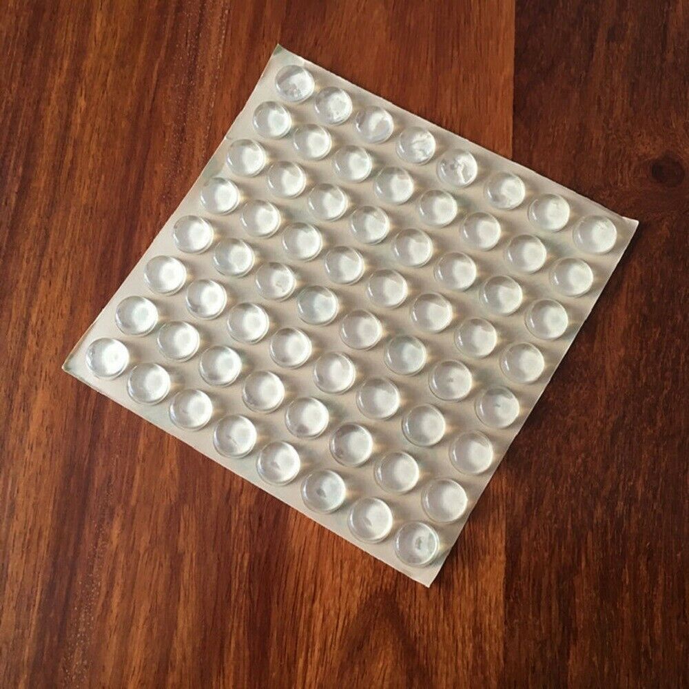 100 Self-Adhesive Rubber Feet Clear Semicircle Bumpers Door Buffer Pads Silicone