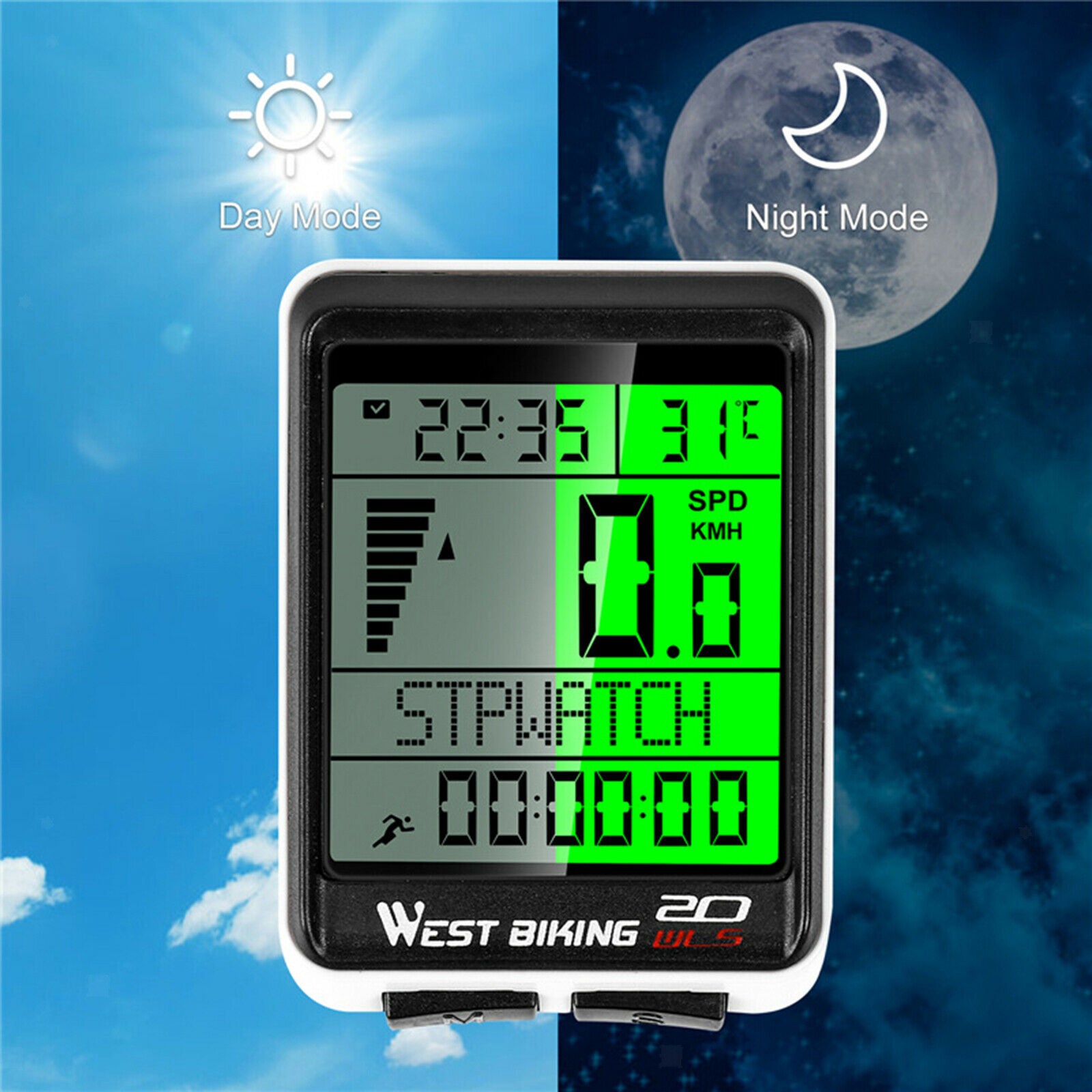 Waterproof Bike Computer Bicycle Speedometer Stopwatch Time Temperature