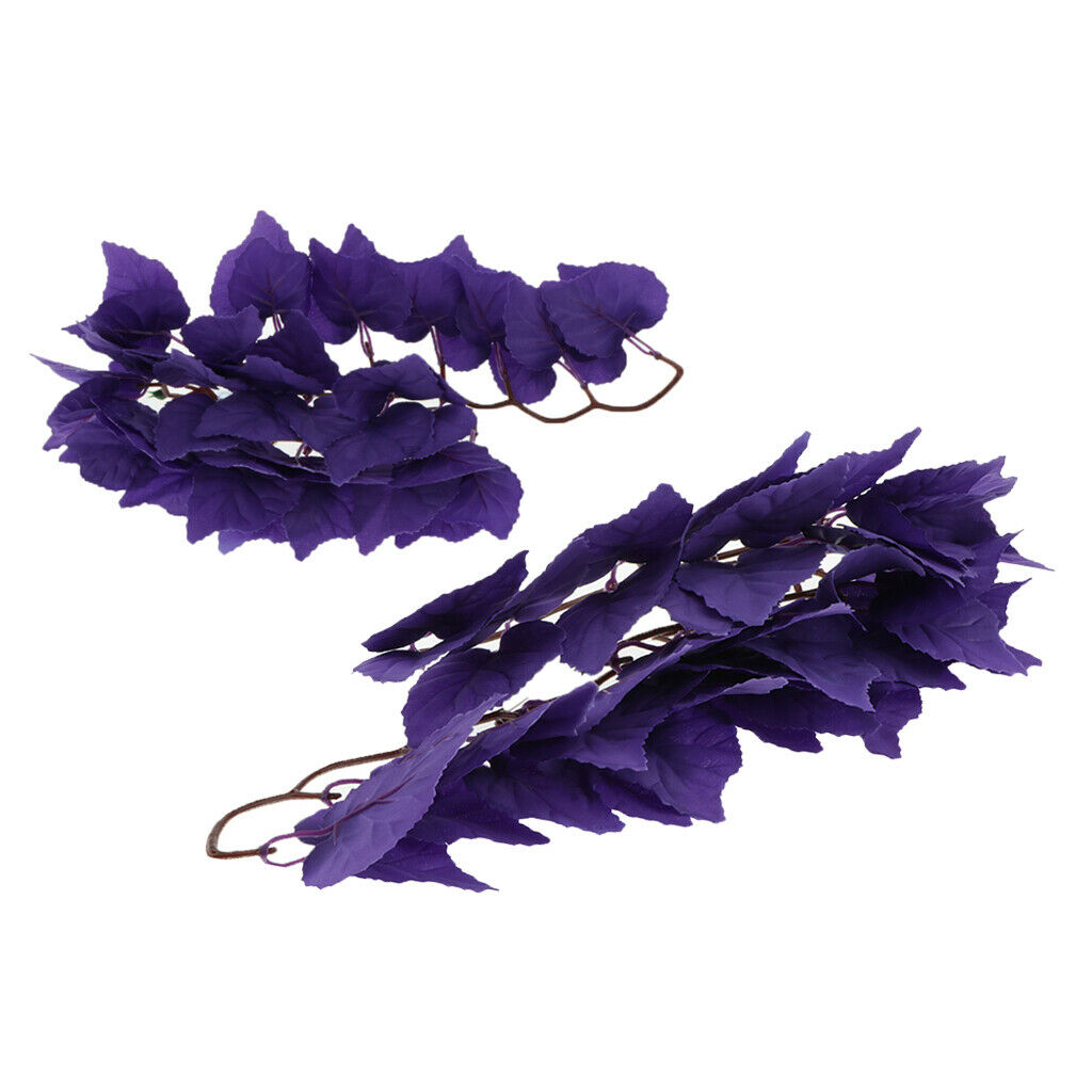 2x Artificial Plants Non-toxic Fish Tank Ornaments Planting Reptile Hideaway