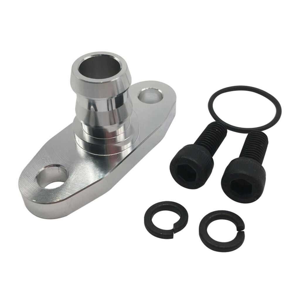 18mm Barb Garrett T3 T4 T04B Billet Aluminum Turbo Oil Drain Return Flange