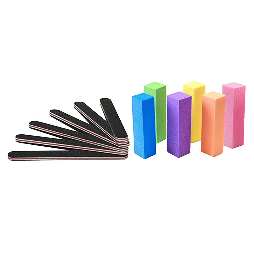 12Set 4-Way Nail Remover Sponge Buffer Block Nails File Polishing Buffing