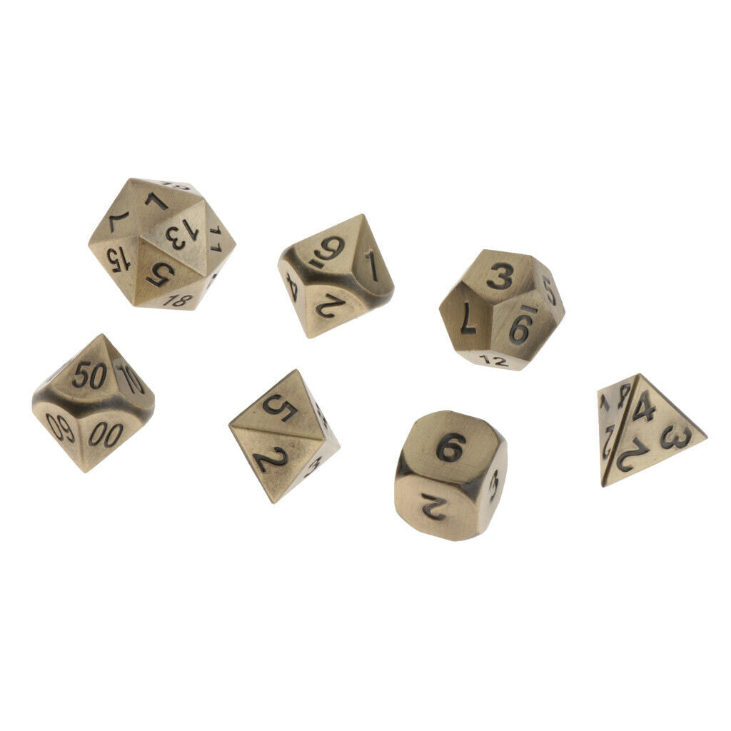 D4 D6 D8 D10 D12 D20 Die for MTG Role Play Party Board Game Props Golden