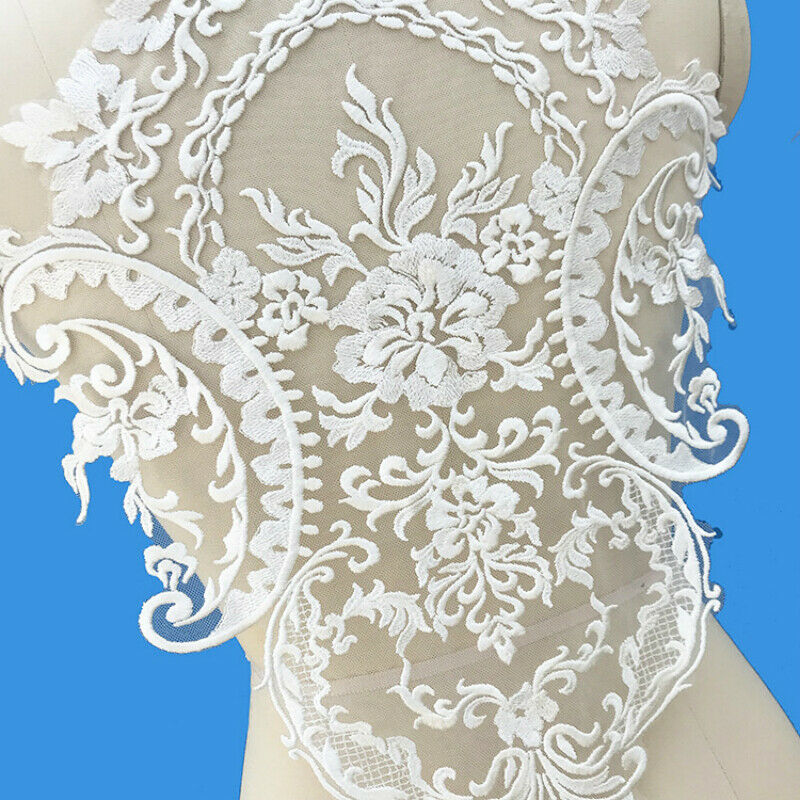 Large Applique Lace Flower Embroidery Patch Motif Trimming Wedding Dress DIY