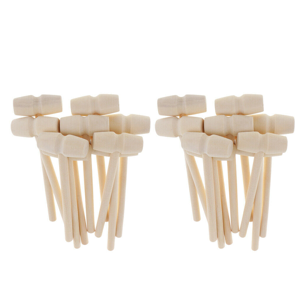 Prettyia 20x Wooden Hammer Wood Mallets Small for Seafood Lobster Crackers Lots