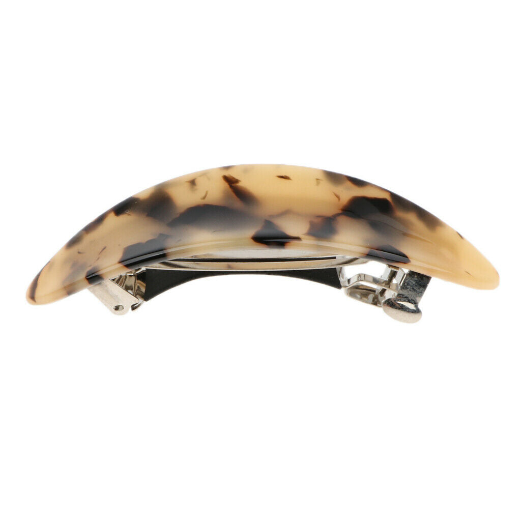 2 pack Automatic Barrette French Acetate Hair Clip Hairpin Women 3.5 Inches