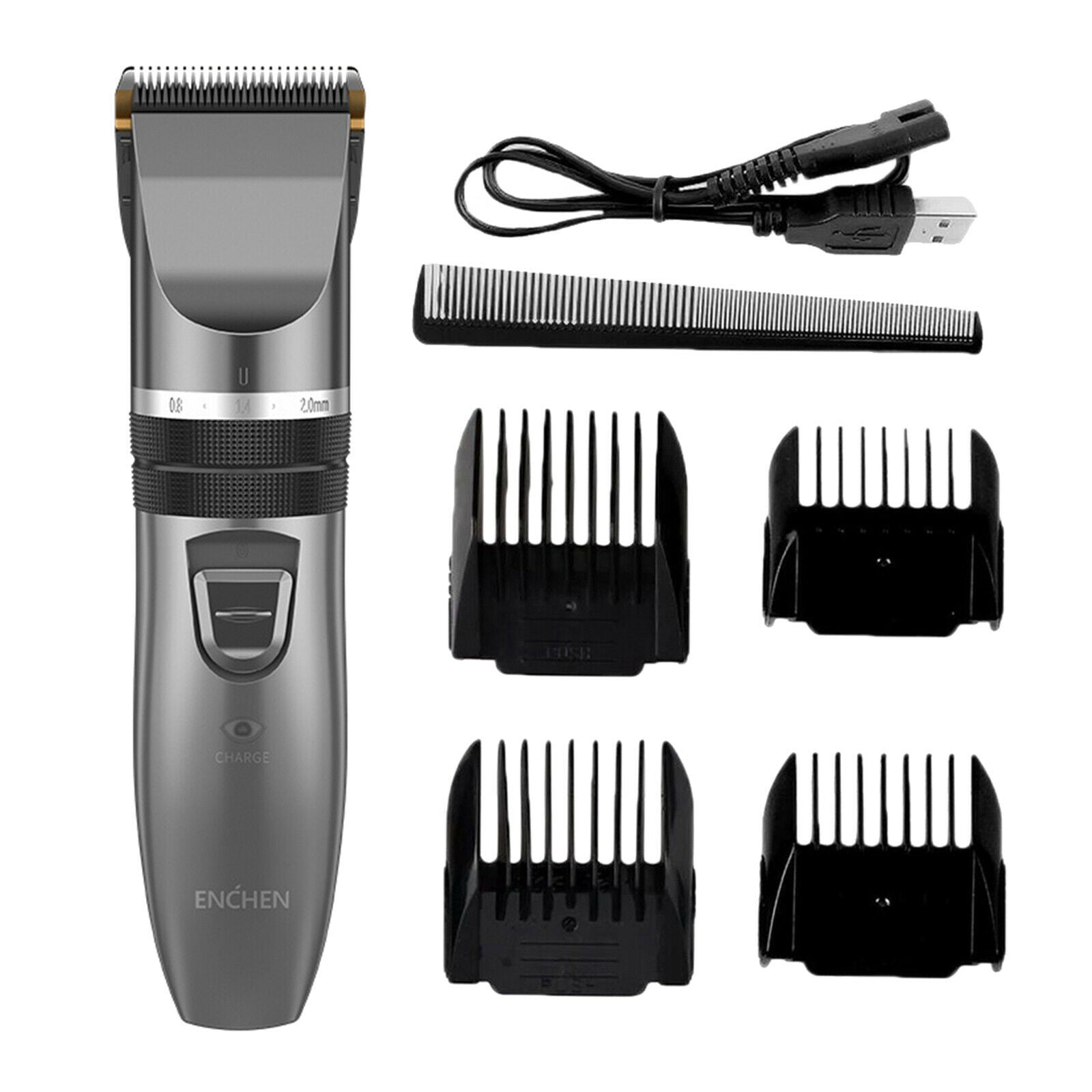 Boys Men's Electric Hair Clipper Shaver & Accessories Set Rechargeable White