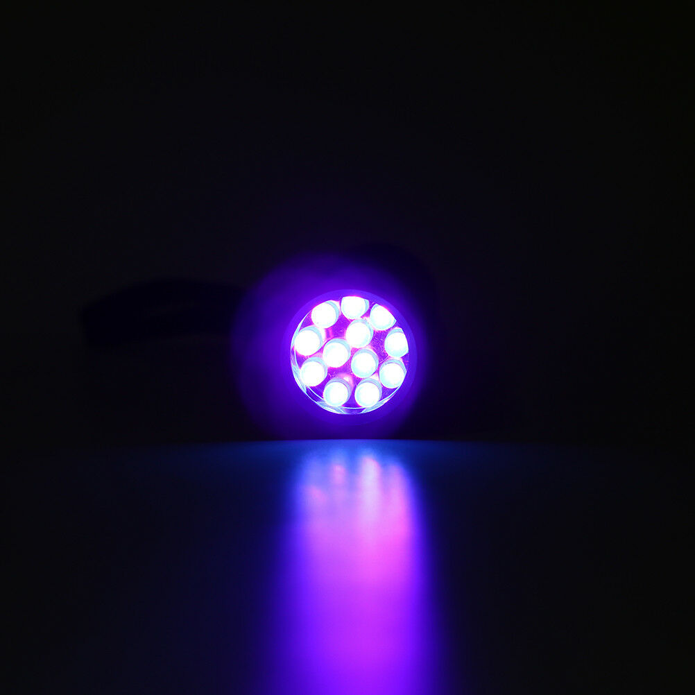 Fishing 12LED Super Bright Light UV Glue Cure Flashlight and Syringe Coating Fx